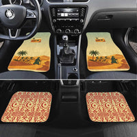 Mauritania Car Mats with Sidi the Sahara Camel Cartoon and Desert Caravan Design