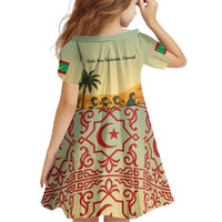 Mauritania Family Matching Off Shoulder Maxi Dress and Hawaiian Shirt with Sidi the Sahara Camel Cartoon and Desert Caravan Design