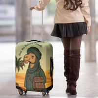 Mauritania Luggage Cover with Sidi the Sahara Camel Cartoon and Desert Caravan Design