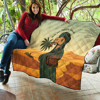 Mauritania Quilt with Sidi the Sahara Camel Cartoon and Desert Caravan Design