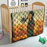 Mauritania Quilt with Sidi the Sahara Camel Cartoon and Desert Caravan Design