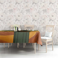 Mauritania Tablecloth with Sidi the Sahara Camel Cartoon and Desert Caravan Design