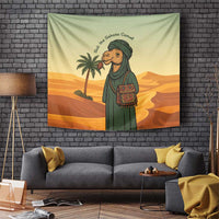 Mauritania Tapestry with Sidi the Sahara Camel Cartoon and Desert Caravan Design