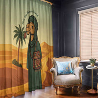 Mauritania Window Curtain with Sidi the Sahara Camel Cartoon and Desert Caravan Design