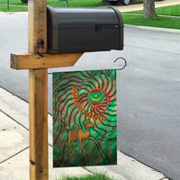 Mauritania Garden Flag with Green Tie Dye Camel and Crescent Moon Flag Design