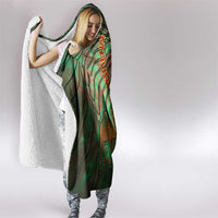 Mauritania Hooded Blanket with Green Tie Dye Camel and Crescent Moon Flag Design