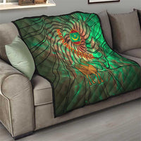 Mauritania Quilt with Green Tie Dye Camel and Crescent Moon Flag Design