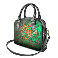 Mauritania Shoulder Handbag with Green Tie Dye Camel and Crescent Moon Flag Design