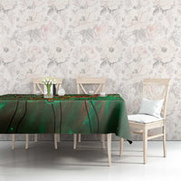 Mauritania Tablecloth with Green Tie Dye Camel and Crescent Moon Flag Design