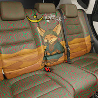 Mauritania Back Car Seat Cover with Cute Fennec Fox and Arabic Calligraphy Desert Design