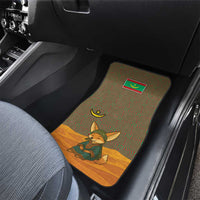 Mauritania Car Mats with Cute Fennec Fox and Arabic Calligraphy Desert Design