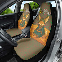 Mauritania Car Seat Cover with Cute Fennec Fox and Arabic Calligraphy Desert Design