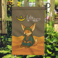Mauritania Garden Flag with Cute Fennec Fox and Arabic Calligraphy Desert Design
