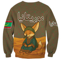 Mauritania Sweatshirt with Cute Fennec Fox and Arabic Calligraphy Desert Design