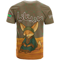 Mauritania T Shirt with Cute Fennec Fox and Arabic Calligraphy Desert Design
