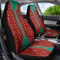 Turkmenistan Traditional Carpet Pattern Car Seat Cover with National Flag