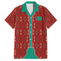 Turkmenistan Traditional Carpet Pattern Family Matching Tank Maxi Dress and Hawaiian Shirt with National Flag