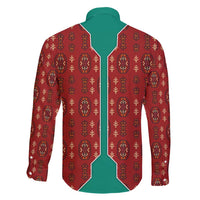 Turkmenistan Traditional Carpet Pattern Family Matching Tank Maxi Dress and Hawaiian Shirt with National Flag