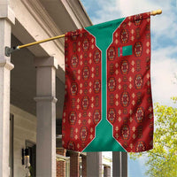Turkmenistan Traditional Carpet Pattern Garden Flag with National Flag