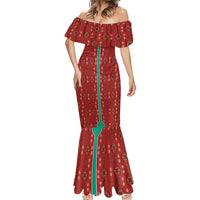 Turkmenistan Traditional Carpet Pattern Mermaid Dress with National Flag