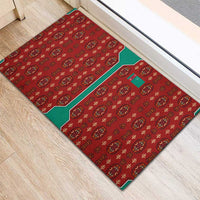Turkmenistan Traditional Carpet Pattern Rubber Doormat with National Flag