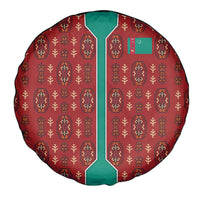 Turkmenistan Traditional Carpet Pattern Spare Tire Cover with National Flag