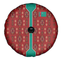 Turkmenistan Traditional Carpet Pattern Spare Tire Cover with National Flag