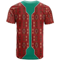 Turkmenistan Traditional Carpet Pattern T Shirt with National Flag
