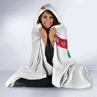 Turkmenistan Flag Hooded Blanket with National Emblem and Carpet Stripe Design