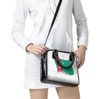 Turkmenistan Flag Shoulder Handbag with National Emblem and Carpet Stripe Design