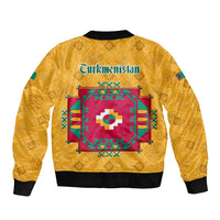 Turkmenistan Traditional Carpet Motif Bomber Jacket with Ethnic Pattern Design