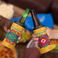 Turkmenistan Traditional Carpet Motif 4 in 1 Can Cooler Tumbler with Ethnic Pattern Design