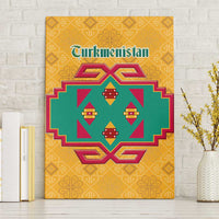 Turkmenistan Traditional Carpet Motif Canvas Wall Art with Ethnic Pattern Design