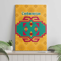 Turkmenistan Traditional Carpet Motif Canvas Wall Art with Ethnic Pattern Design