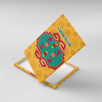 Turkmenistan Traditional Carpet Motif Canvas Wall Art with Ethnic Pattern Design