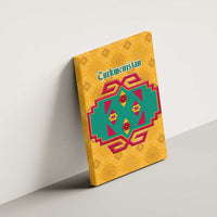 Turkmenistan Traditional Carpet Motif Canvas Wall Art with Ethnic Pattern Design