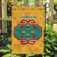 Turkmenistan Traditional Carpet Motif Garden Flag with Ethnic Pattern Design
