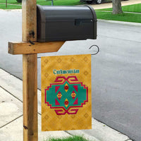 Turkmenistan Traditional Carpet Motif Garden Flag with Ethnic Pattern Design