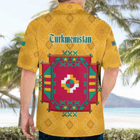 Turkmenistan Traditional Carpet Motif Hawaiian Shirt with Ethnic Pattern Design
