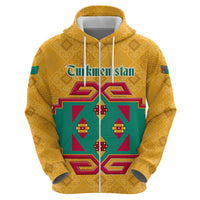 Turkmenistan Traditional Carpet Motif Hoodie with Ethnic Pattern Design