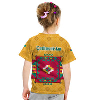 Turkmenistan Traditional Carpet Motif Kid T Shirt with Ethnic Pattern Design
