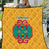 Turkmenistan Traditional Carpet Motif Quilt with Ethnic Pattern Design
