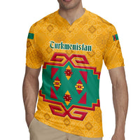 Turkmenistan Traditional Carpet Motif Rugby Jersey with Ethnic Pattern Design