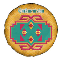 Turkmenistan Traditional Carpet Motif Spare Tire Cover with Ethnic Pattern Design