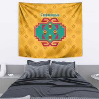 Turkmenistan Traditional Carpet Motif Tapestry with Ethnic Pattern Design