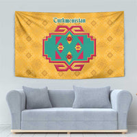 Turkmenistan Traditional Carpet Motif Tapestry with Ethnic Pattern Design