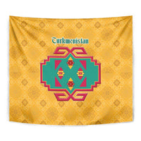 Turkmenistan Traditional Carpet Motif Tapestry with Ethnic Pattern Design