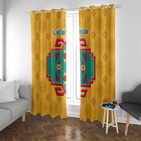Turkmenistan Traditional Carpet Motif Window Curtain with Ethnic Pattern Design