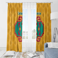 Turkmenistan Traditional Carpet Motif Window Curtain with Ethnic Pattern Design
