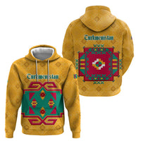 Turkmenistan Traditional Carpet Motif Zip Hoodie with Ethnic Pattern Design